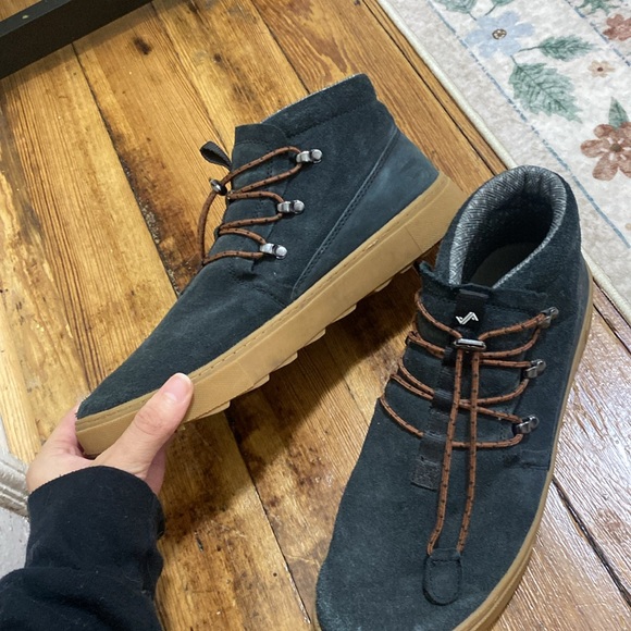 Sz 10 Forsake Lucie Suede Leather Ankle Boot Blue Pull Tie - Picture 6 of 7